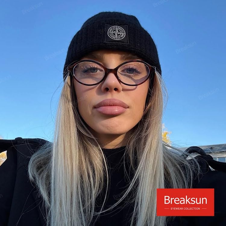 Breaksun Fashion Oval Glasses for Women Men Retro Round Tortoise Frame Blue Light Glasses Nerd Eyeglasses - Image 2
